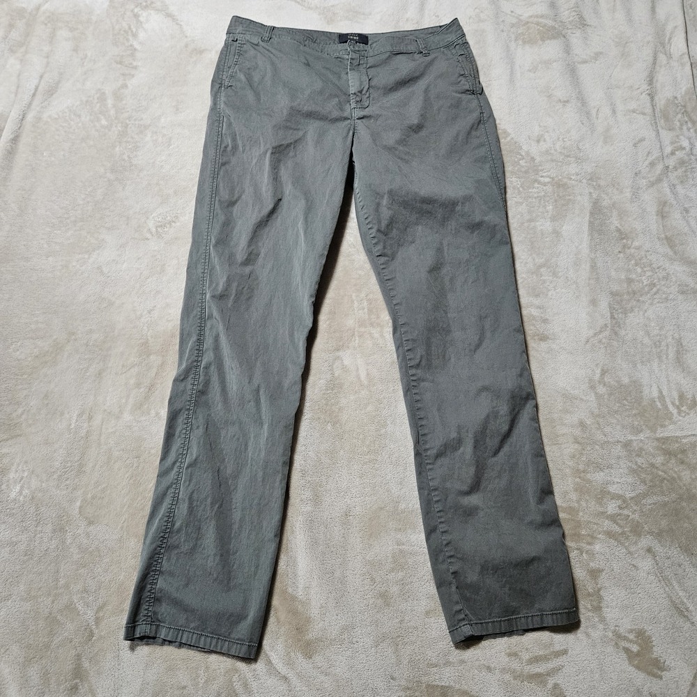 J Crew Pants Womens 31 Tall Green-gray Chino Straight Leg Businesss Career